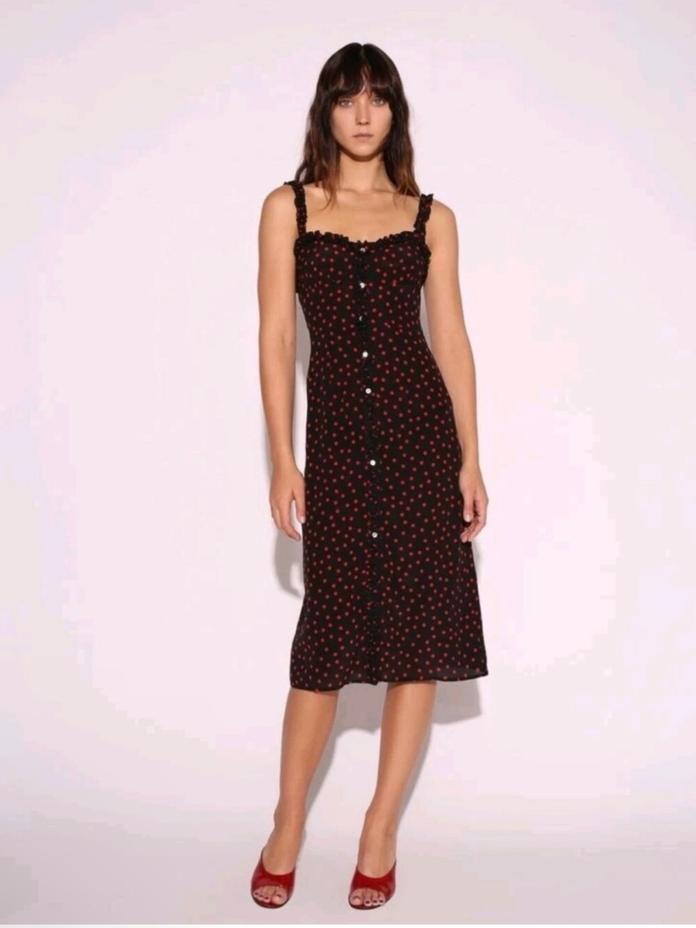 REALISATION PAR JULIET ITALIA DOT SILK DRESS Sz S